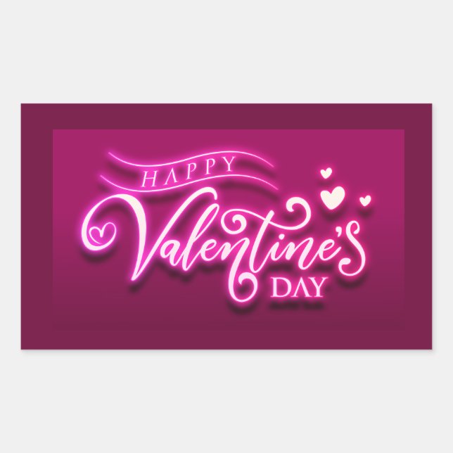 Happy Valentines Day    Rectangular Sticker (Front)