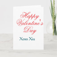 Happy Valentine's day red blue xoxo love name