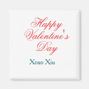 Happy Valentine's day red blue xoxo love name Magnet