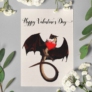 Happy Valentine's day Red Dragon Heart Card