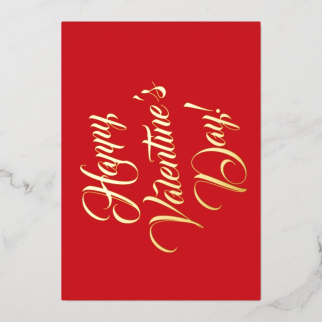 Happy Valentine's Day red elegant script (Front)