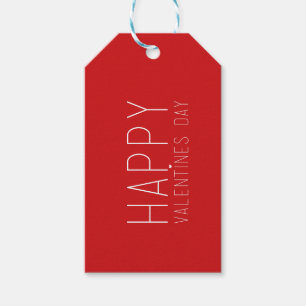 Happy Valentines Day Red Gift Tags