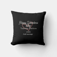 Happy Valentine's day red glitter heart black name