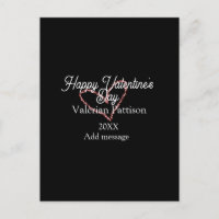 Happy Valentine's day red glitter heart black name