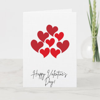 Happy Valentine's Day Red Hearts Card