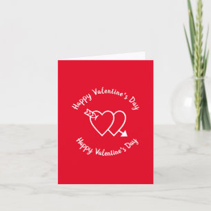 Happy Valentine's Day red hearts custom script Card