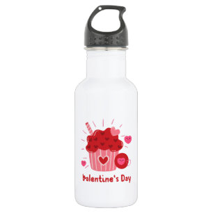 Happy Valentine's Day -Red Hearts Cute Images 532 Ml Water Bottle