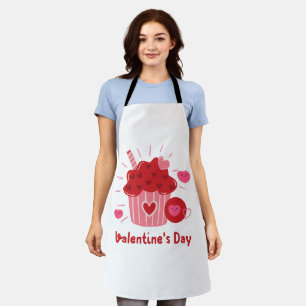 Happy Valentine's Day -Red Hearts Cute Images      Apron