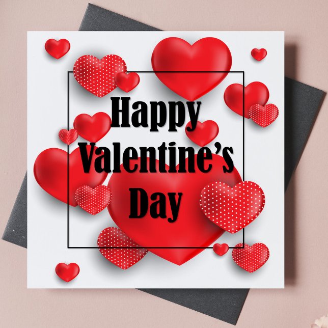 Happy Valentine's Day Red Love Hearts | Holidays Holiday Card (Creator Uploaded)