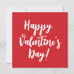 Happy Valentine's Day red modern script typography Card