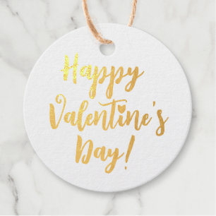 Happy Valentine's Day red modern script typography Favour Tags