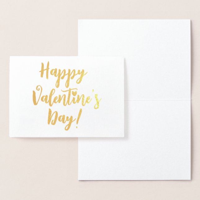 Happy Valentine's Day red modern script typography Foil Card (Display)