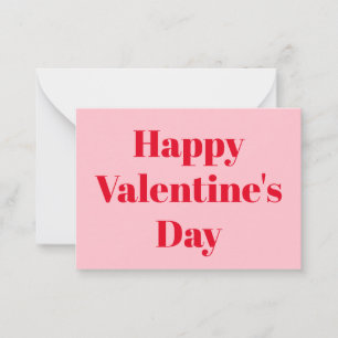 Happy Valentine's Day, Red pink modern typography Card