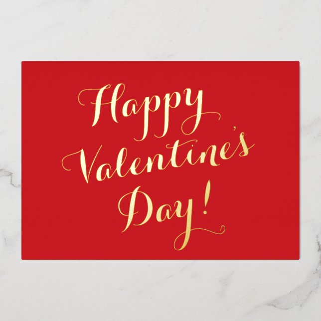 Happy Valentine's Day red script calligraphy (Front)