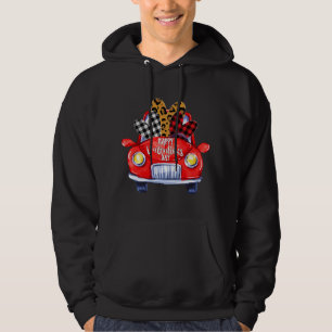 Happy Valentine's Day Red Truck Heart Carrying Lov Hoodie