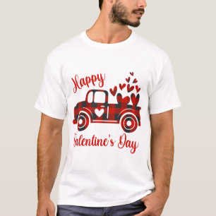 Happy Valentine's Day Red Truck Heart Love Hearts T-Shirt