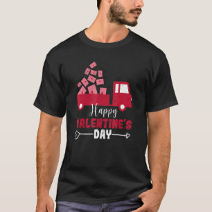 Happy Valentines Day Red Truck With Letters Postal T-Shirt