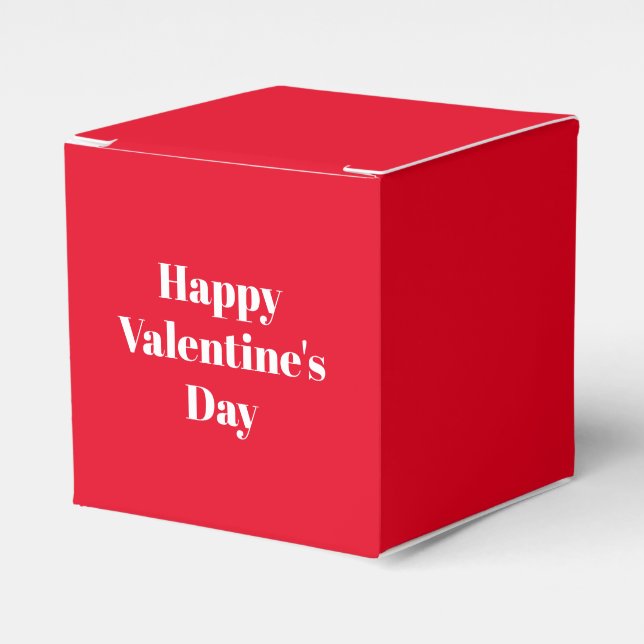 Happy Valentine's day, red white gift Favour Box (Front Side)