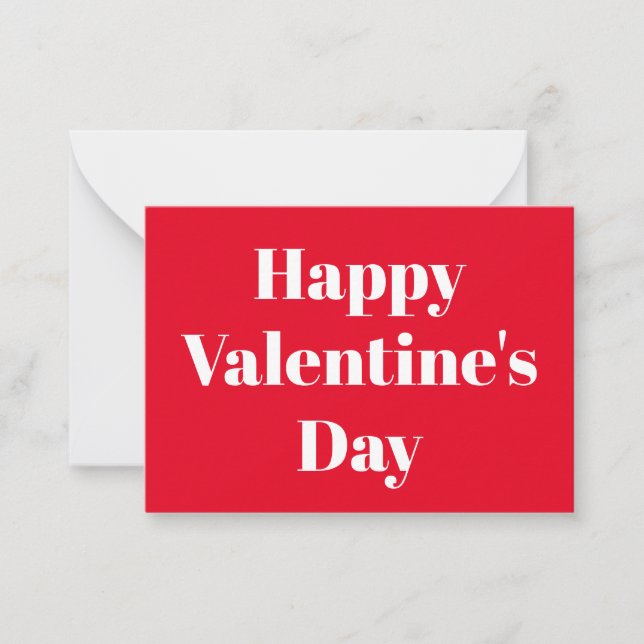 Happy Valentine's Day red white modern typography Card (Front)