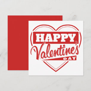 Happy Valentine's Day Retro Heart Red Valentine's Holiday Card