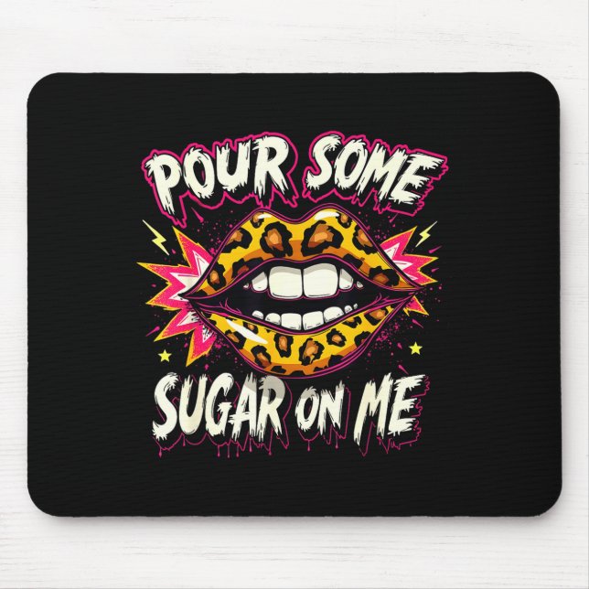 Happy Valentine's Day Retro Leopard Lips Ur Some S Mouse Pad (Front)