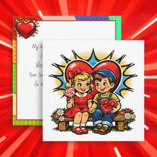Happy Valentine's Day   Retro Pop Art Vintage Card
