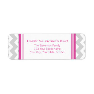 Happy Valentine's Day Return Address Labels Pink