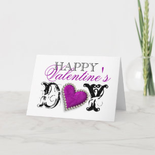 "Happy Valentine's day" romantic purple love Holiday Card