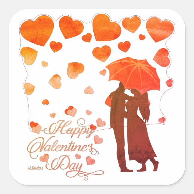 HAPPY VALENTINE'S DAY romantic valentines day      Square Sticker (Front)