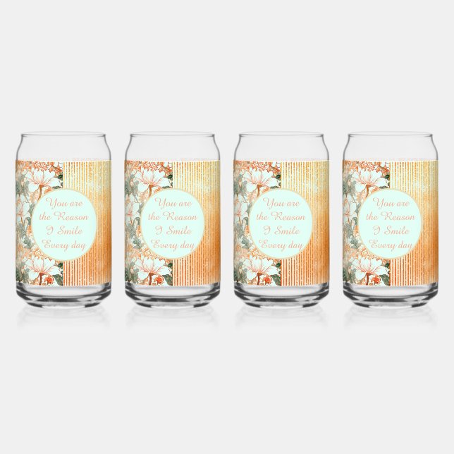 Happy Valentine's Day,Romantic,You are the Reason  Can Glass (Front)