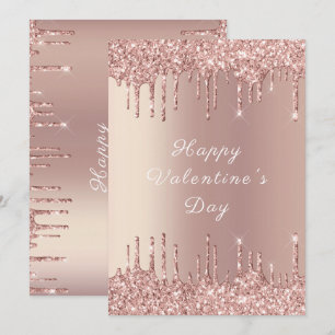 Happy Valentine's Day - Rose Gold Blush Glitter