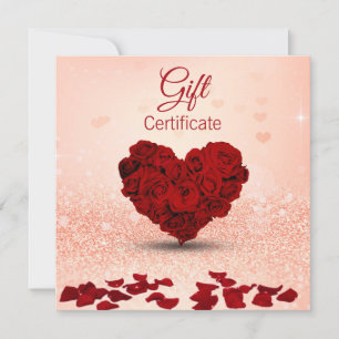 Happy Valentine's Day Rose Heart Bouquet Gift Card