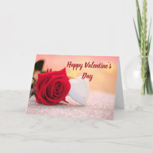 Happy Valentine's Day Rose Holiday Card