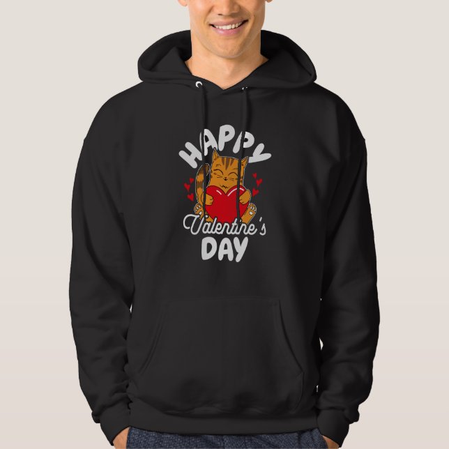 Happy Valentine's Day Roses Date Night Flowers Lov Hoodie (Front)