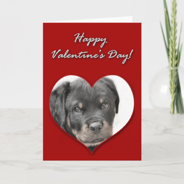 Happy Valentine's Day Rottweiler Card (Front)