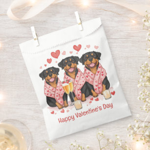 Happy Valentines Day Rottweiler Dogs Favour Bags
