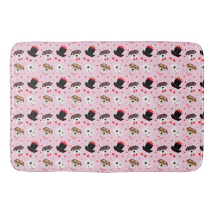 Happy Valentines Day Schnauzer Dogs Bath Mat