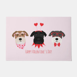 Happy Valentines Day Schnauzer Dogs Doormat