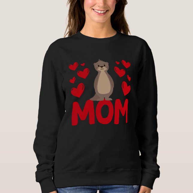 Happy Valentine's Day Sea Otter Mom Mothers Day Va Sweatshirt (Front)