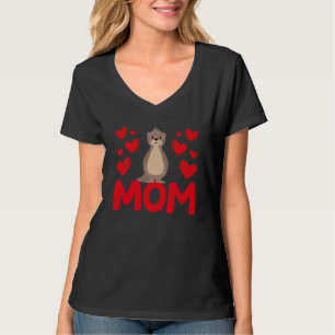 Happy Valentine's Day Sea Otter Mom Mothers Day Va T-Shirt