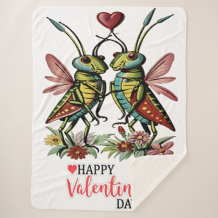 Happy valentine's day  sherpa blanket