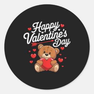 Happy Valentines Day Shirts Women Cute Valentine  Classic Round Sticker