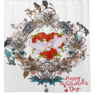 Happy valentine's day  shower curtain