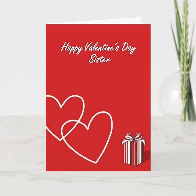 Happy Valentines Day Sister Love Card (Front)
