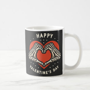 Happy Valentine's Day Skeleton Heart Hands Coffee Mug