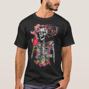Happy Valentine's Day Skeleton Hot Drink T-Shirt