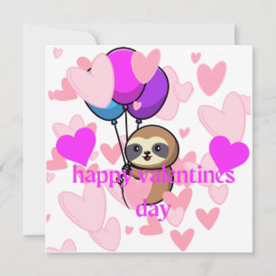happy valentines day sloth card