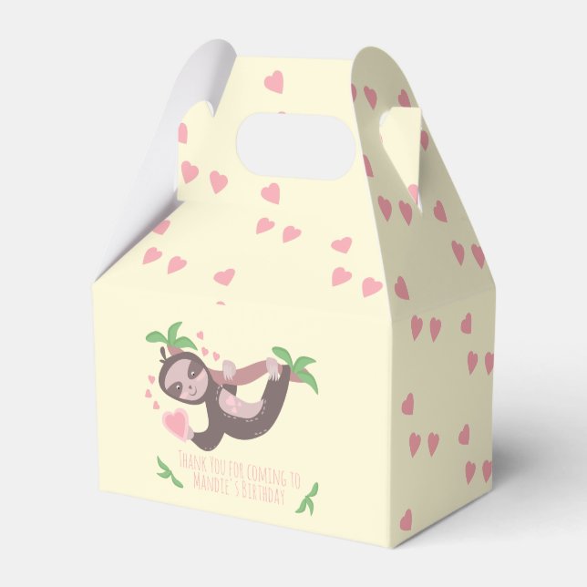 Happy Valentine's Day Sloth Hearts Birthday    Favour Box (Front Side)
