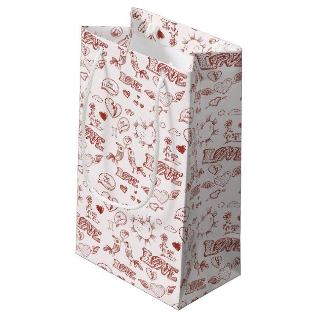 Happy Valentine's Day Small Gift Bag (Back Angled)
