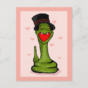 Happy Valentine's Day Snake Postcard